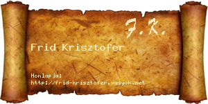 Frid Krisztofer névjegykártya